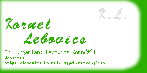 kornel lebovics business card